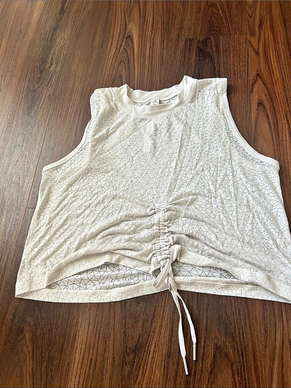 lululemon Cinch Me Up Front Tank Geometric Cream Size 8